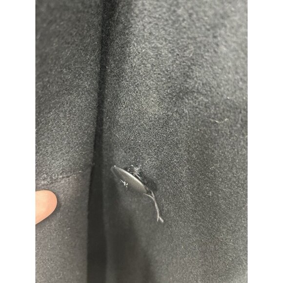 Vintage Stephanie Mathews Wool Trench Coat 10 Black Dark Academia USA Made - Picture 10 of 12